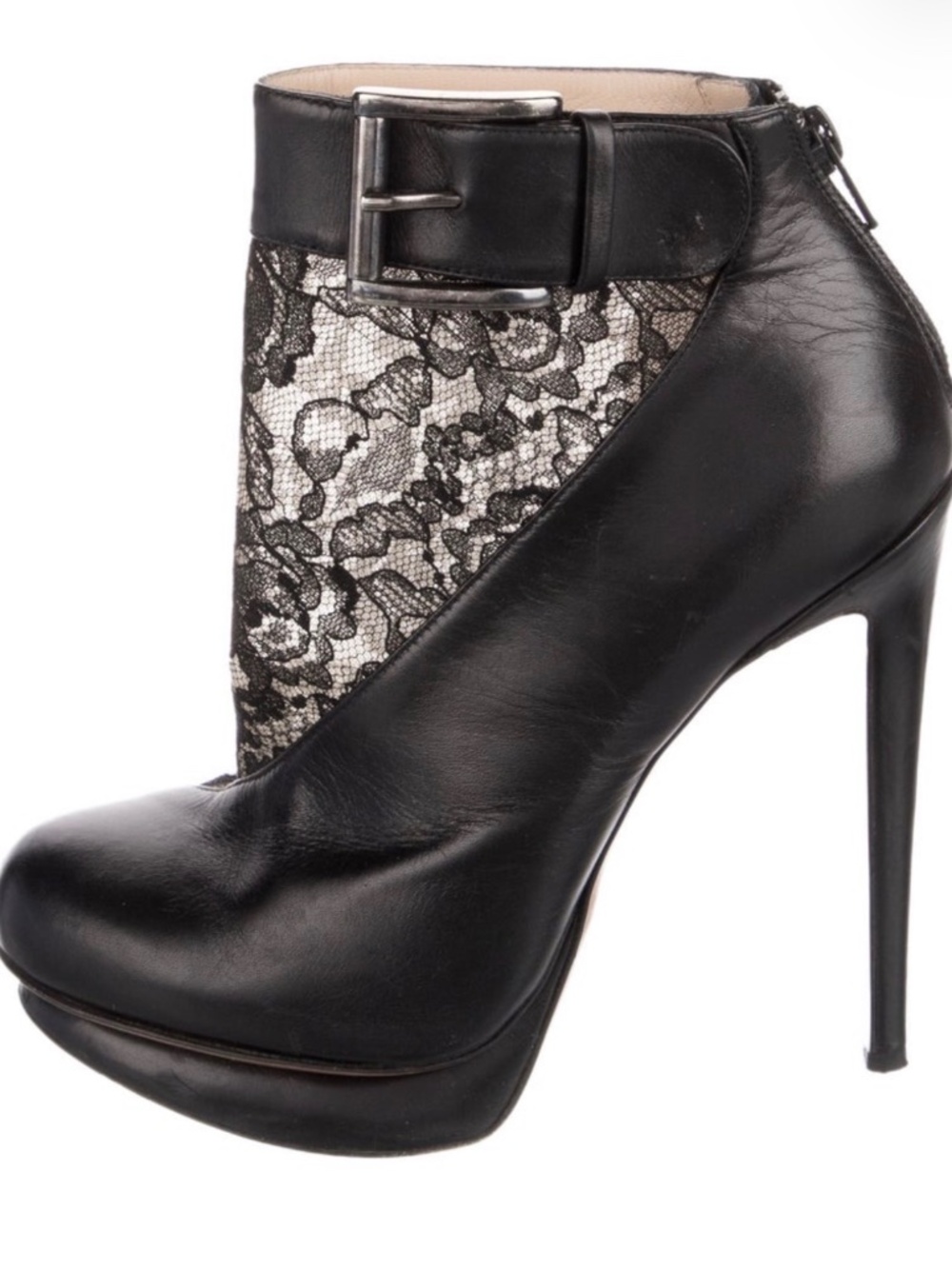 Nicholas Kirkwood Real Leather & Lace Platform Booties
